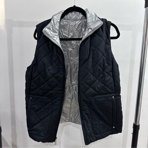 Polo by Ralph Lauren Black Quilted Vest with Silver Lining